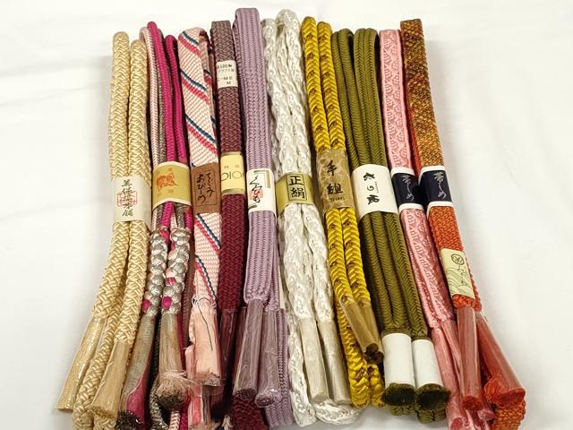 平和屋着物●和装小物 帯締め10本セット 組紐 冠組 角八つ組 金銀糸 美保姿本舗 逸品 未使用 DABD7063zzz