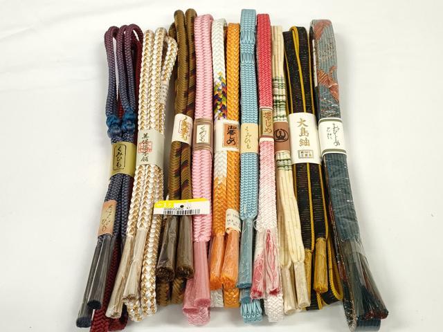 平和屋着物●和装小物 帯締め10本セット 組紐 大島紬 高麗組 奈良組 金糸 美保姿本舗 逸品 未使用 DABD7066zzz