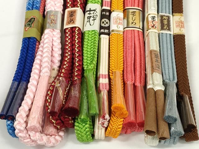 平和屋着物●和装小物 帯締め10本セット 組紐 草木染 冠組 金糸 西武百貨店扱い 逸品 未使用 DABD7067zzz