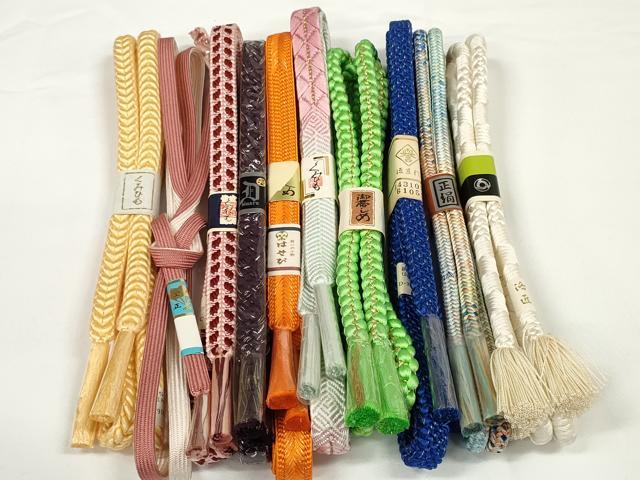 平和屋着物●和装小物 帯締め10本セット 組紐 笹浪組 鴨川組 金糸 近鉄・大丸扱い 逸品 未使用 DABD7069zzz