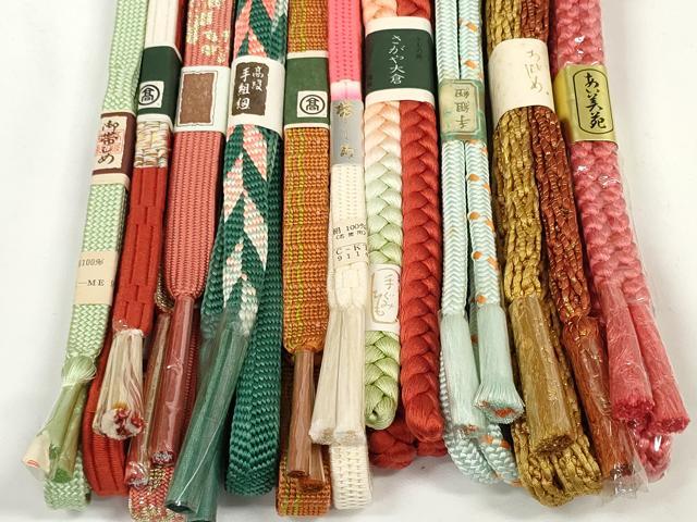 平和屋着物●和装小物 帯締め10本セット 手組紐 高麗組 笹浪組 金糸 高島屋扱い 逸品 未使用 DABD7076zzz