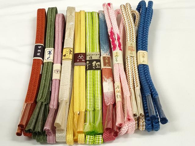 平和屋着物●和装小物 帯締め10本セット 雅流 組紐 笹浪組 鎌倉組 金糸 美保姿本舗 逸品 未使用 DABD7077zzz