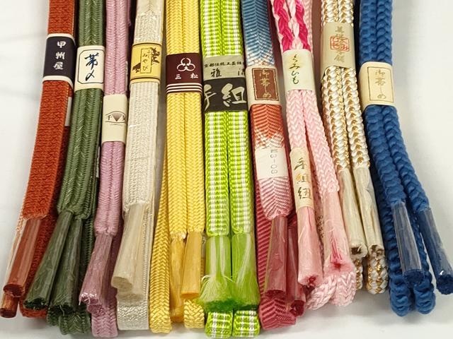 平和屋着物●和装小物 帯締め10本セット 雅流 組紐 笹浪組 鎌倉組 金糸 美保姿本舗 逸品 未使用 DABD7077zzz