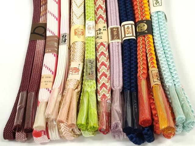 平和屋着物●和装小物 帯締め10本セット 手組紐 堅牢染 笹浪組 金糸 逸品 未使用 DABD7080zzz
