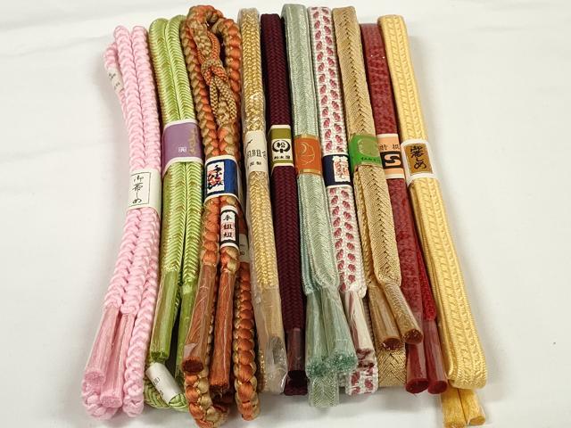 平和屋着物●和装小物 帯締め10本セット 礼装用 手組紐 組紐 奈良組 金糸 逸品 未使用 DABD7085zzz