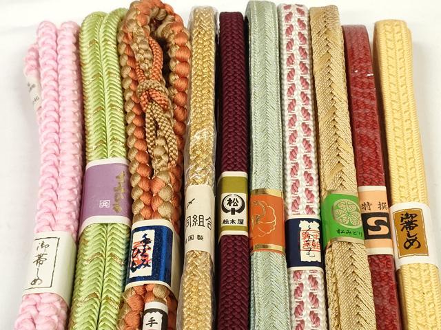 平和屋着物●和装小物 帯締め10本セット 礼装用 手組紐 組紐 奈良組 金糸 逸品 未使用 DABD7085zzz