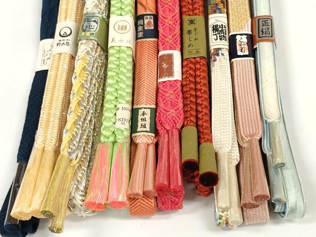 平和屋着物●和装小物 帯締め10本セット 組紐 高麗組 笹浪組 金糸 鈴乃屋扱い 逸品 未使用 DABD7087zzz