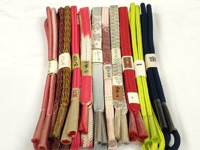 平和屋着物●和装小物 帯締め10本セット 高麗組 奈良組 冠組 金銀糸 逸品 未使用 DABD7089zzz