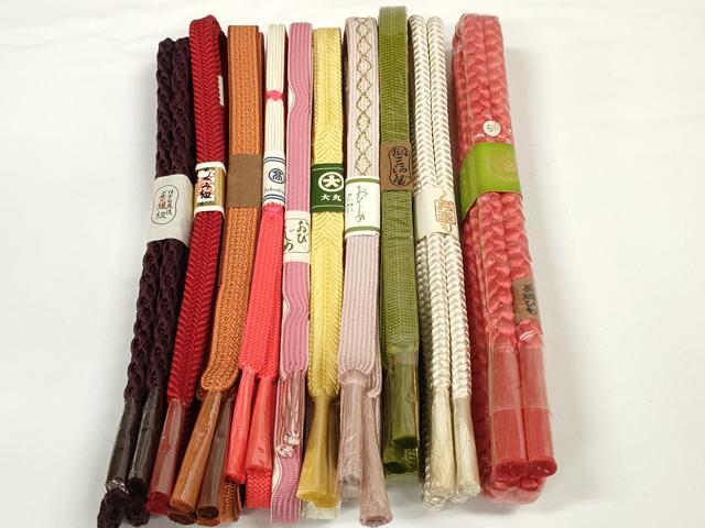 平和屋着物●和装小物 帯締め10本セット 組紐 高麗組 金糸 高島屋扱い 逸品 未使用 DABD7092zzz