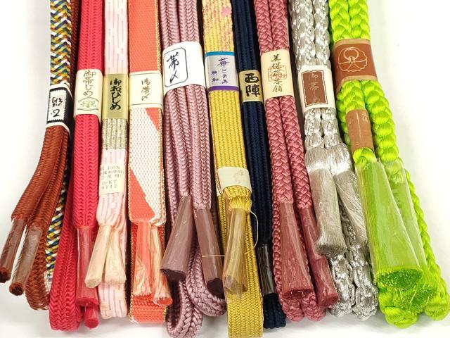 平和屋着物●和装小物 帯締め10本セット 西陣 手組紐 高麗組 冠組 金銀糸 美保姿本舗 逸品 未使用 DABD7096zzz