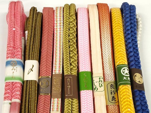 平和屋着物●和装小物 帯締め10本セット 組紐 笹浪組 丸源氏組 金糸 めいくやまと そごう・大丸扱い 逸品 未使用 DABD7099zzz