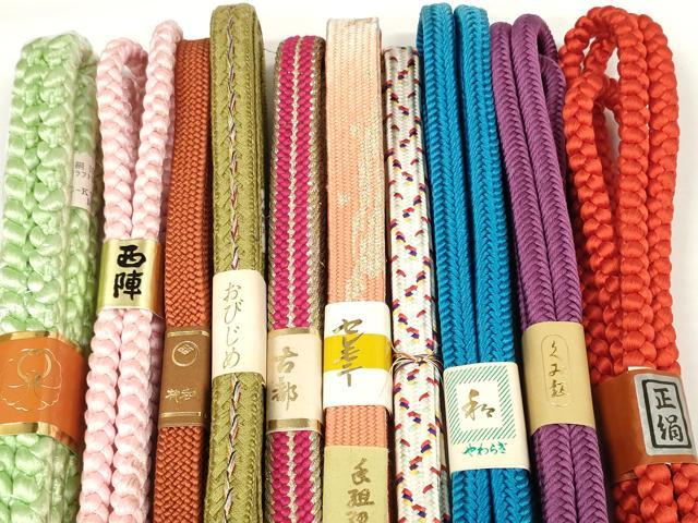 平和屋着物●和装小物 帯締め10本セット 西陣 組紐 高麗組 奈良組 金糸 逸品 未使用 DABD7102zzz
