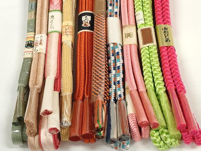 平和屋着物●和装小物 帯締め10本セット 組紐 奈良組 冠組 金糸 三越扱い 逸品 未使用 DABD7105zzz