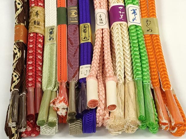 平和屋着物●和装小物 帯締め10本セット 手組紐 笹浪組 金糸 そごう・さが美扱い 逸品 未使用 DABD7106zzz