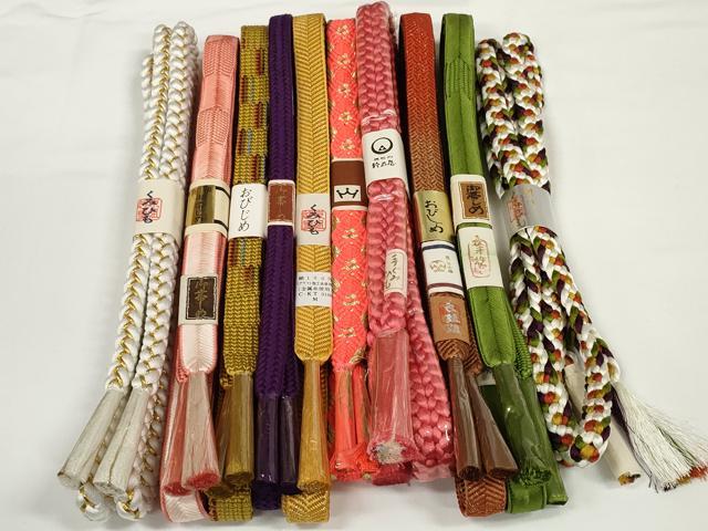 平和屋着物●和装小物 帯締め10本セット 礼装用 組紐 笹浪組 金糸 京王・鈴乃屋扱い 逸品 未使用 DABD7117zzz