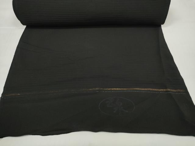 平和屋着物*夏物 黒紋付 黒反物 着尺 絽 五泉 逸品 未使用 DABD7178zzz