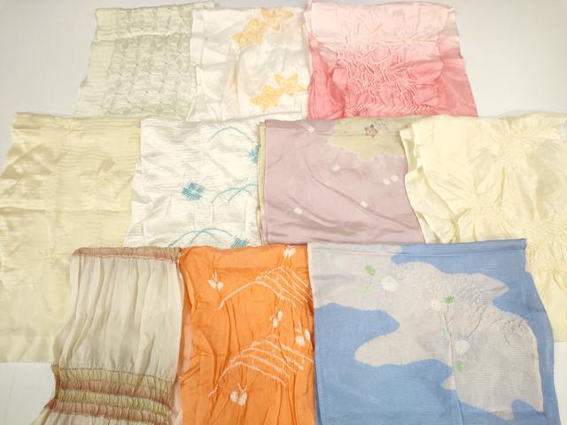 平和屋着物*夏物 和装小物 帯揚げ10枚セット 絽 柄絞り 流水 蜻蛉 麻の葉地紋 全て正絹 逸品 DABD7275zzz