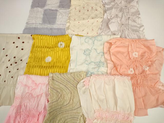 平和屋着物*夏物 和装小物 帯揚げ10枚セット 絽 柄絞り 刺繍 流水 市松 麻の葉地紋 全て正絹 逸品 DABD7276zzz