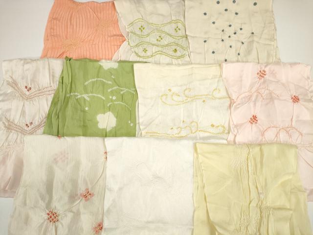平和屋着物*夏物 和装小物 帯揚げ10枚セット 絽 柄絞り 桔梗 露芝花 舞花 全て正絹 逸品 DABD7278zzz
