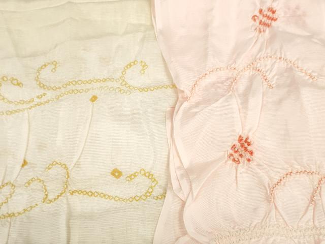 平和屋着物*夏物 和装小物 帯揚げ10枚セット 絽 柄絞り 桔梗 露芝花 舞花 全て正絹 逸品 DABD7278zzz