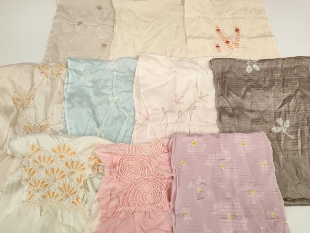 平和屋着物*夏物 和装小物 帯揚げ10枚セット 絽 柄絞り 蝶 桔梗 渦 金彩 全て正絹 逸品 DABD7283zzz