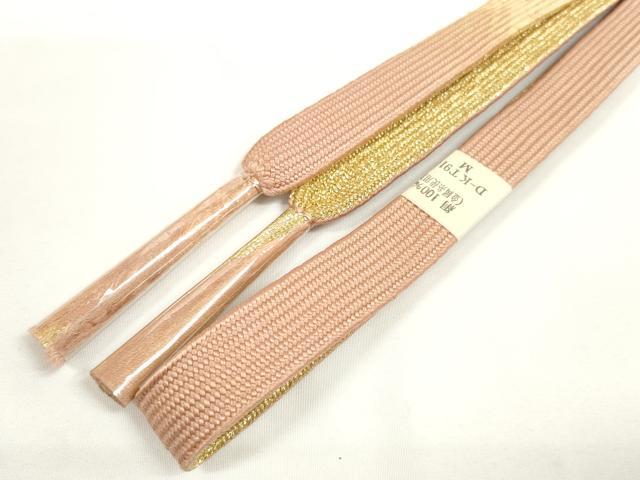 平和屋着物●和装小物 帯締め・帯揚げセット 破れ色紙花文 高麗組 金糸 逸品 未使用 DABD7308zzz