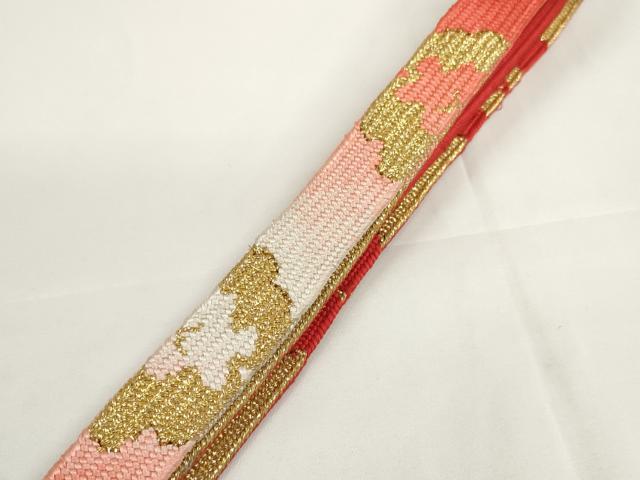 平和屋着物●和装小物 帯締め・帯揚げセット 雲花文 銀彩 高麗組 金糸 逸品 未使用 DABD7309zzz