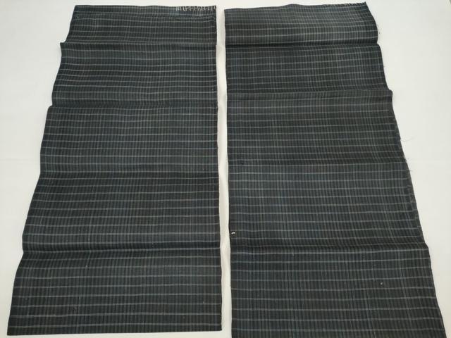 平和屋着物*夏物 小紋 解き反物 着尺 格子 麻 逸品 DABD7312zzz