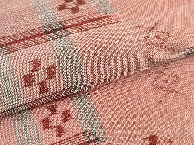 平和屋着物●本場琉球絣 反物 着尺 手織 絣絵 大城栄一作 証紙付き 逸品 未使用 DABD7327zzz