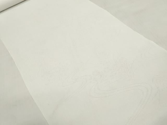 平和屋着物*夏物 長襦袢 反物 着尺 流水草花紋紗 生成り色 洗える着物 未使用 DABD7401zzz