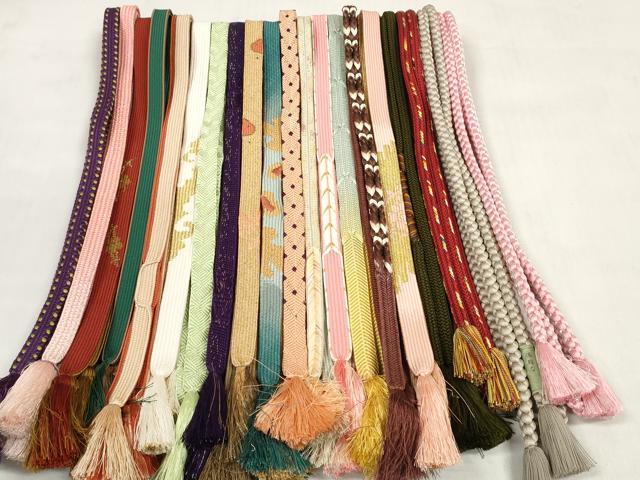 平和屋着物●和装小物 帯締め20本セット 高麗組 笹浪組 冠組 丸組 大和組 金銀糸 逸品 DABD7504zzz