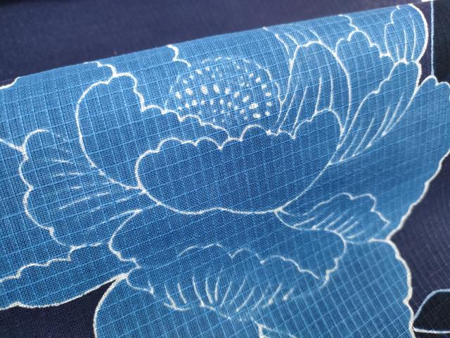 平和屋着物*夏物 ファッションデザイナー コシノジュンコ 綿紅梅 浴衣 反物 着尺 牡丹 証紙付き 逸品 未使用 DABD7539zzz
