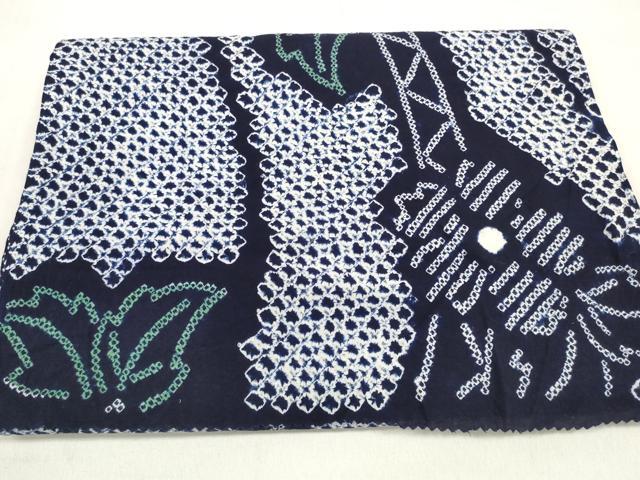 平和屋着物*夏物 有松鳴海絞り 浴衣 反物 着尺 花繋ぎ 綿 逸品 未使用 DABD7605zzz