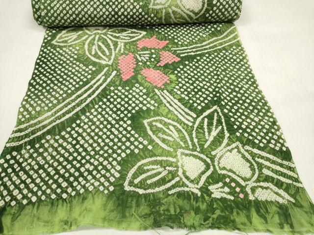 平和屋着物*夏物 有松鳴海絞り 浴衣 反物 着尺 花繋ぎ 綿 逸品 未使用 DABD7608zzz