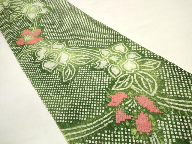 平和屋着物*夏物 有松鳴海絞り 浴衣 反物 着尺 花繋ぎ 綿 逸品 未使用 DABD7608zzz