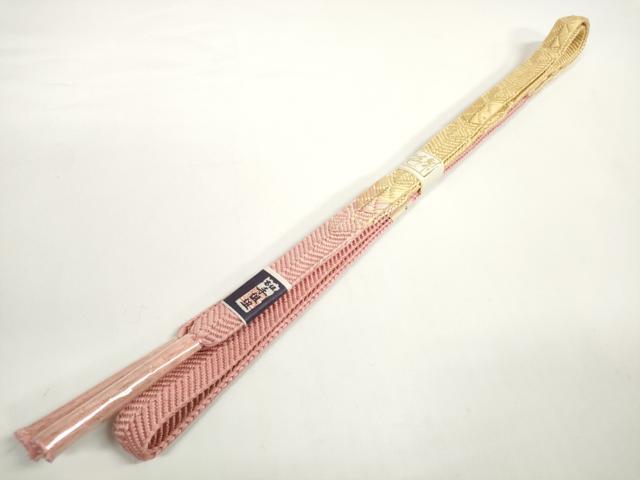 平和屋着物●和装小物 帯締め・帯揚げセット 貝合わせ花文 金銀彩 手組紐 金糸 逸品 未使用 DABD7645zzz