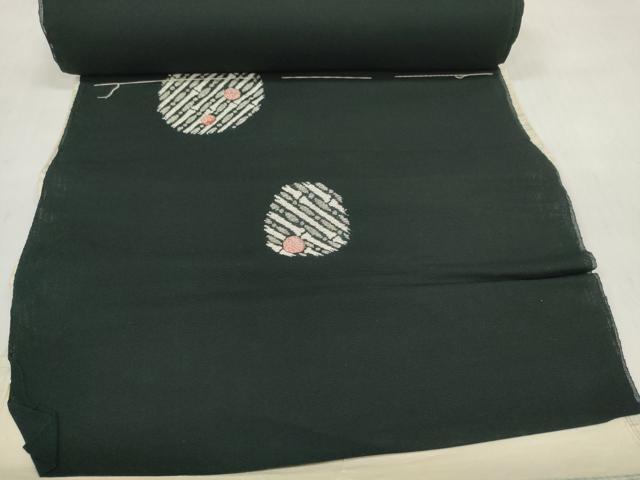 平和屋着物*夏物 お召 反物 着尺 紗 竹節丸文 銀糸 箱付き 逸品 未使用 DABD7691zzz