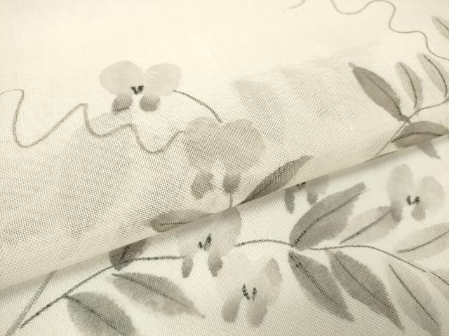 平和屋着物*夏物 西陣 名古屋帯 帯反物 紗紬 手描き 露草 逸品 未使用 DABD7717zzz