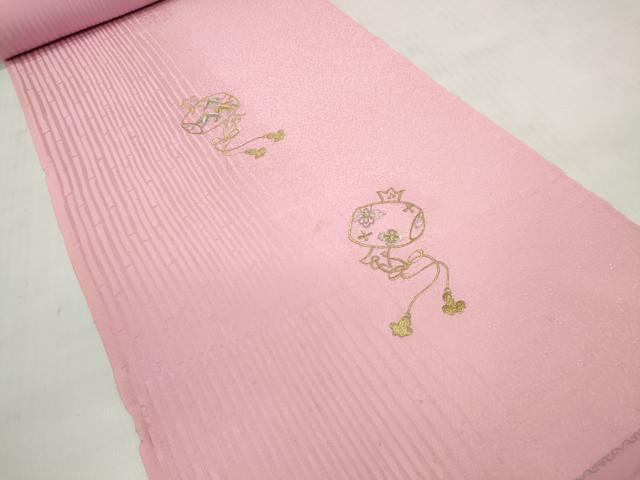 平和屋着物▼付下げ 反物 着尺 八掛付き 刺繍 打ち出の小槌 金銀糸 逸品 未使用 DABD7745zzz