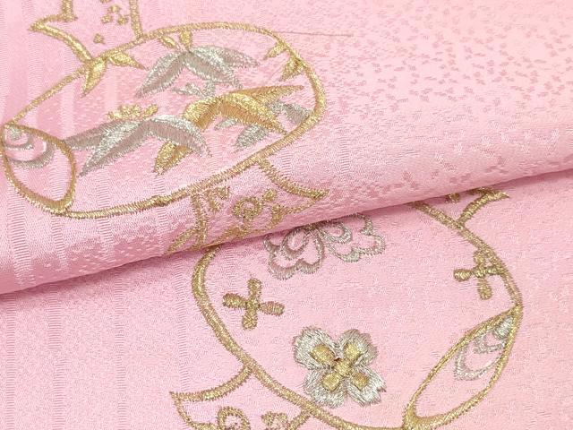 平和屋着物▼付下げ 反物 着尺 八掛付き 刺繍 打ち出の小槌 金銀糸 逸品 未使用 DABD7745zzz