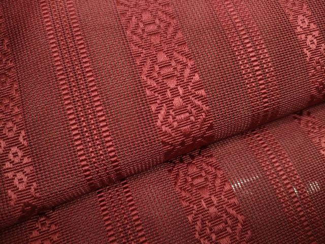 平和屋着物*夏物 名古屋帯 帯反物 博多帯 紗献上 葡萄色 証紙付き 東レシルック 未使用 DABD7772zzz