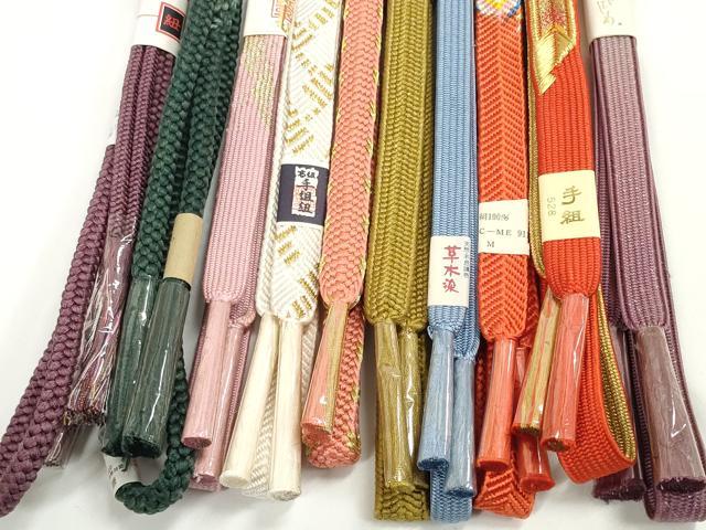 平和屋着物●和装小物 帯締め10本セット 礼装用 組紐 草木染 高麗組 笹浪組 金糸 さが美扱い 逸品 未使用 DABD7913zzz