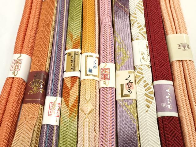 平和屋着物●和装小物 帯締め10本セット 礼装用 組紐 高麗組 笹浪組 冠組 奈良組 金糸 逸品 未使用 DABD7915zzz