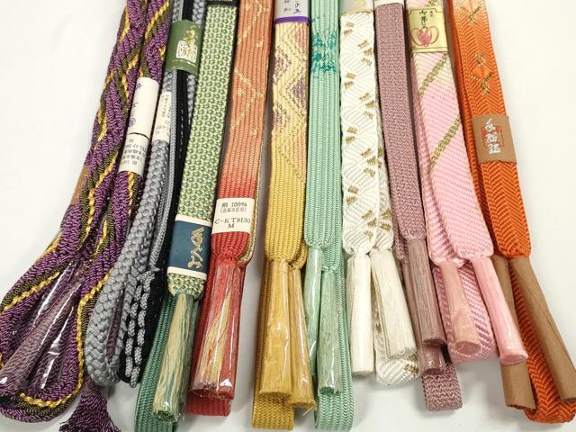 平和屋着物●和装小物 帯締め10本セット 振袖用 礼装用 手組紐 伊賀組紐 高麗組 金糸 逸品 未使用 DABD7917zzz