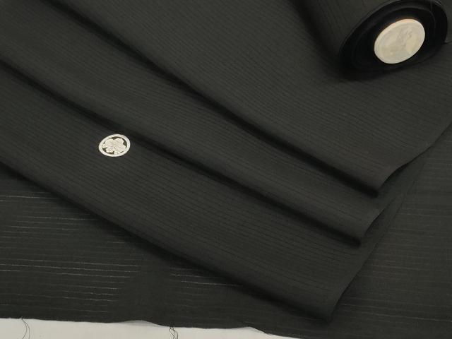 平和屋着物▼和装小物 端切れ ハギレ 夏物 黒紋付 黒生地 解き反物 絽 リメイク生地 材料 正絹 逸品 DABD7940zzz