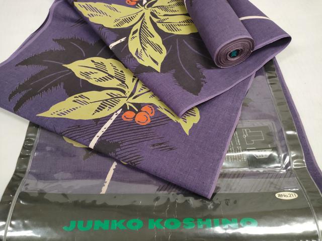 平和屋着物*夏物 ファッションデザイナー コシノジュンコ 浴衣 反物 着尺 ヤシの木 ヤシの実 綿 逸品 未使用 DABD7964zzz