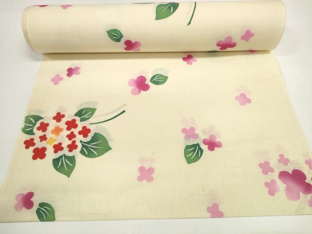 平和屋着物*夏物 竺仙鑑製 浴衣 反物 着尺 紫陽花 アジサイ 証紙付き 綿 逸品 未使用 DABD7999zzz