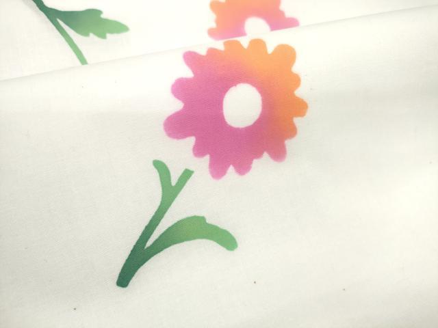 平和屋着物*夏物 竺仙鑑製 浴衣 反物 着尺 草花文 証紙付き 綿 逸品 未使用 DABD8002zzz