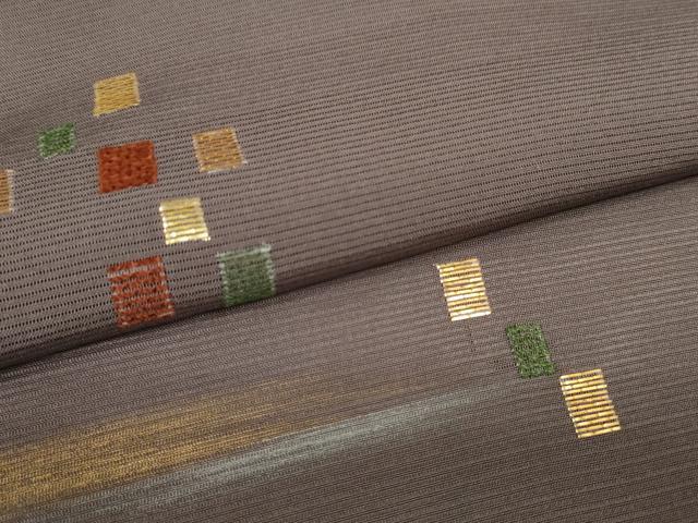 平和屋着物*夏物 付下げ 反物 着尺 絽 竹屋町刺繍 色紙散らし 金糸 逸品 未使用 DABD8017zzz