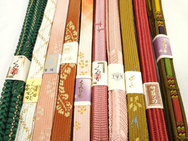 平和屋着物●和装小物 帯締め10本セット 礼装用 組紐 高麗組 笹浪組 金糸 逸品 未使用 DABD8134zzz